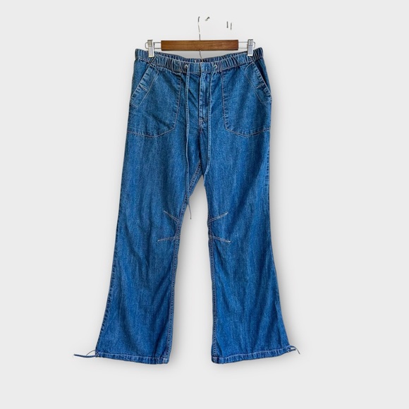 Free People Pants - Free People We The Free Barrel Leg Drawstring Waist Cinch Jeans, size S